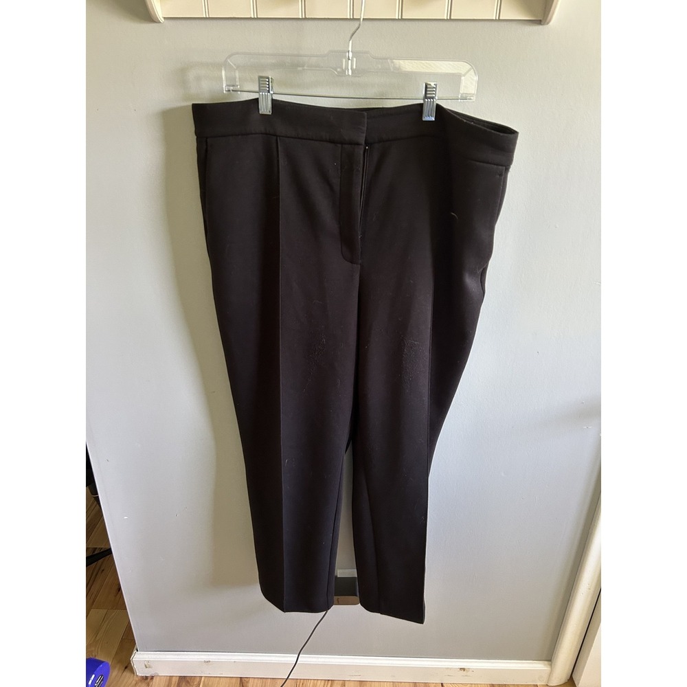 Ann Taylor Womens Black High Rise Tapered Ankle Dress Pants Size 18 Professional - Picture 2 of 3